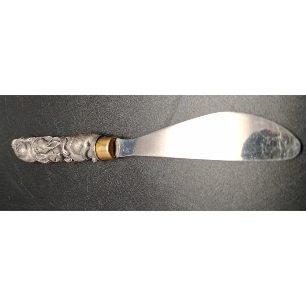 Pewter  Cat, Ram, Fish, Rabbit Stainless Steel Butter knives